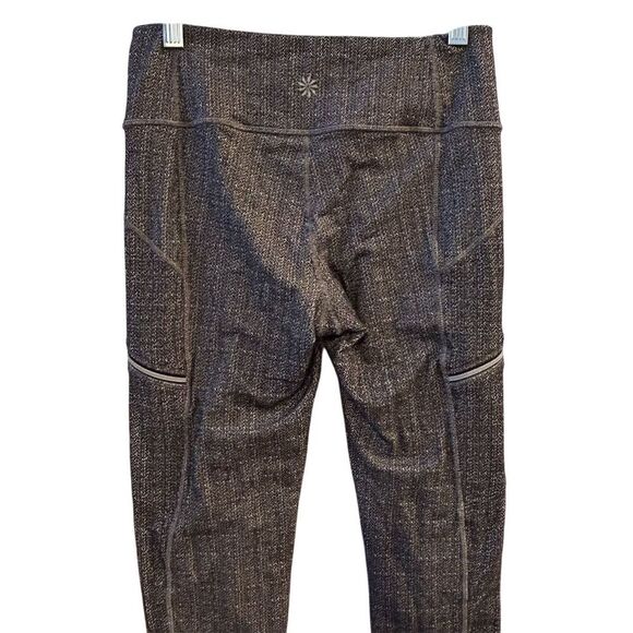 Athleta Women's Gray Herringbone Capri Leggings Size S Activewear - Picture 7 of 9